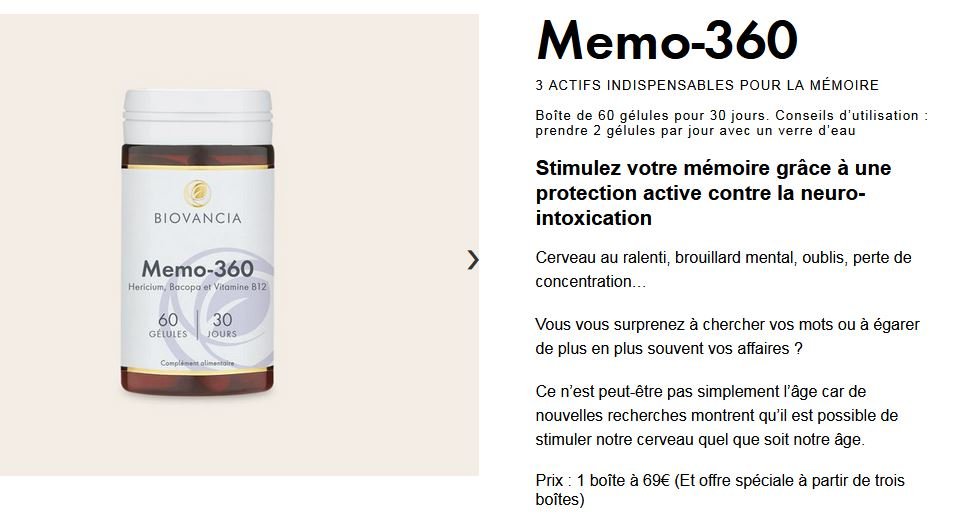 Biovancia Memo 360